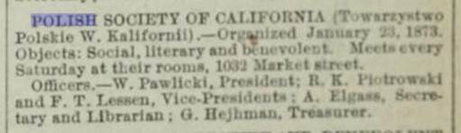 Polish Society of California 1879