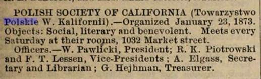 Polish Society of California 1880